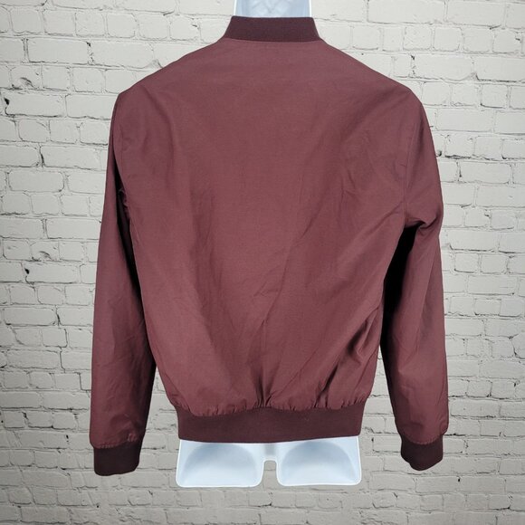 Bonobos Burgundy Lightweight Zip Lined Inner Pockets Bomber Jacket Small S - Picture 2 of 14